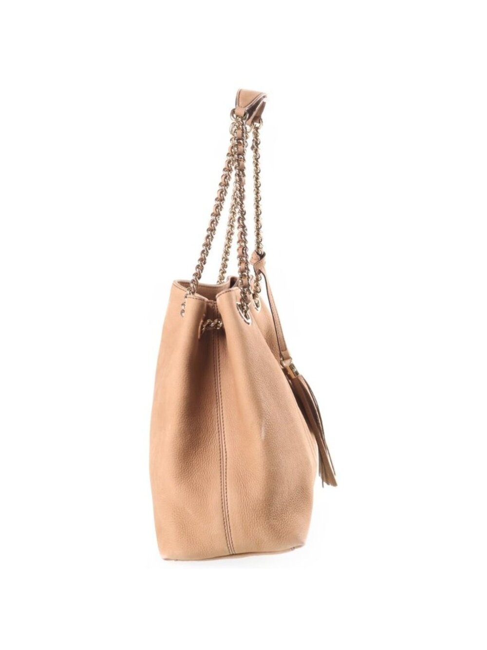 Gucci Soho Chain Shoulder Bag Interlocking G Leather Beige - Picture 3 of 8